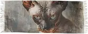 [AIXIWAWA] Women's Pashminas Scarf Cool Cat Print, Shawls Wrap Lightwight with Tassel for Evening Dress Dinner Party, Multicolor