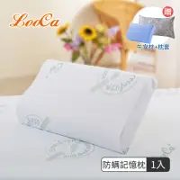 在飛比找momo購物網優惠-【LooCa】法國防蹣防蚊特大透氣記憶枕頭(1入-送防蹣枕套