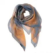 [ZHENDON] Fashionable Mulberry Silk Scarf Satin Border Chiffon Wraps Scarves Breathable Soft Neck Scarf Silky Feeling Shawl Luxurious Stole Lightweight and Soft