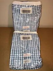 2 Blue Checkered 50x50 gingham tablecloths 4 Gauge pvc vinyl h87185 849b11