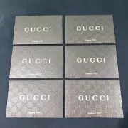 6x Lot of GUCCI Brown Gold Authenticity Certificate Card with Monogram Envelope