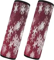 Car Seat Belt Pads Covers 2 Piecing Breathable Car Safety Seat Belt Strap Shoulder Pad Baby Seat Shoulder Strap Cover Car Accessories for Women Men Kids S Red Xmas Snowfall Christmas