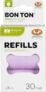 United Pets Dog Travel & Hygiene Compostable Poop Bags Lilac 3 Rolls