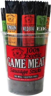 Buffalo Bills Exotic Game Meat Sausage Sticks mixed 1oz sticks - elk venison ...