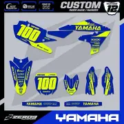 YAMAHA MOTOCROSS GRAPHICS CUSTOM MX GRAPHICS DECAL KIT YZ YZF BLOK BLU/YEL