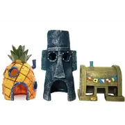 Sponge Bob Resin Set ( 3 Decor Included ) L(FR4) For Fish Shrimp Snail Tank Aquarium