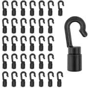 32 Pcs Shock Cord End Hooks for 3/16-1/4 Inch Plastic Bungee Cord Terminal Hooks