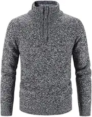 VSERETLOON Men's Pullover Bottom Shirt Winter Half Zipper Knit Sweater (Color : 005-T, Size : M)