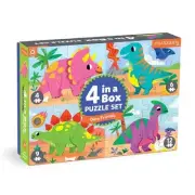 Dino Friends 4-in-a-Box Puzzle Set - Galison