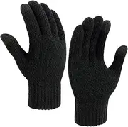 [TOBEHIGHER] Winter Touchscreen Gloves for Men - Thermal Soft Knit Gloves for Running, Driving and Hiking