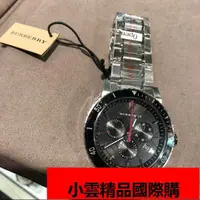 在飛比找露天拍賣優惠-戰馬男錶Burberry Watch男士手錶三眼日曆黑色不鏽