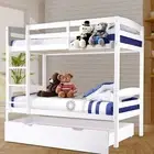 NEW Bunk Bed Single Frame Solid Pine Children Wooden Kids Bedroom Furniture WH