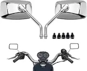YUJYGAO Universal Motorcycle Mirror, 10 mm 8 mm Chrome Motorcycle Rear View Mirror Compatible with Street Bikes Sport Bikes ATV Quad Scooter Cruiser Touring (Chrome #1)