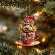 Funny Cockapoo Ornament Cockapoo Dog In A Cup Ornament Cockapoo Dog 2d Flat