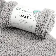 CatGuru Premium Cat Litter Mat, Medium, XL, XXL, Waterproof Litter Box Mat, Non Slip Kitty Litter Mat, Scatter Control, Machine Washable Litter Trapper, Litter Tray, Best Pet Litter Mat, Grey