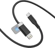 Magtame StayCable USB C to Lightnig Cable with Magnetic Cord Holder 5FT, Fast Charging, Braided and Data Sync for Phone 12,13,14 Home Car Desk Cable Management Original Design