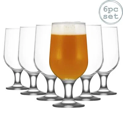 6x Belek Snifter Beer Glasses Classic Tulip Goblets Stem Craft Beers Ales 375ml