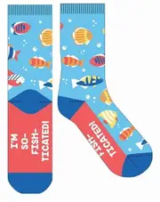Frankly Funny Novelty Socks One Size Fits Most - So-Fish-Ticated, EJF E10439