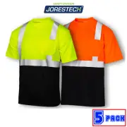 5 Hi Vis T Shirt ANSI Reflective Safety Short Sleeve two tone class 2 type R