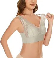 [Generic] Womens Bras Front Closure Lace Bra Plus Size Bra Women Underwear Bralette Crop Top Sexy Female Bra Large Tube Top Female Loose and ComfortableBrassiere High Elasticity Bra Underwire Bras for Women