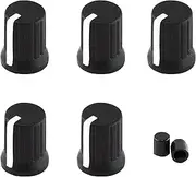 AUXBC 6mm D Shaft Rubber Potentiometer Control Knobs, Pioneer knob DJM Mixer Volume EQ Knob for Electric Guitar DJ Controller Mixer Console Volume Tone Knobs, 5pcs, Black