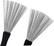 OFFIGAM 2pcs Wooden Drumsticks with Steel Wire Brush for Beginners Durable Jazz Drum Brushes Comfortable Grip for Various Music Styles Drum Accessories