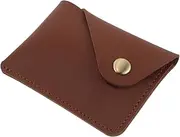 [GANAZONO] Vintage Mini Leather Wallet Coin Change Pouch Business Card Holder Elegant Design for Easy Portability Card Protection