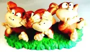 1970's 3 Monkey's Figurine, by Russ Berrie & Co, New Jersey, Monkey Business
