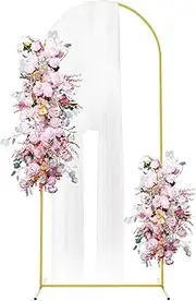 Putros Metal Arch Backdrop Stand 6FT Gold Wedding Balloon Arched Backdrop Stand Square Arch Frame for Birthday Party Bridal Baby Shower Ceremony Decoration
