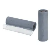 2 Pcs 10" x 30Feet PP Decorative Mesh Ribbon, Grey with Foil
