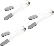 Hoement 3Pcs Stainless Steel Ice Tongs Grabbing Tool for Ice Cubes Buffet BBQ Sugar Cube Clip for Drinks Cocktails and More