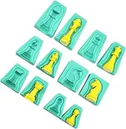 CATIEBYE 12Pcs Chess Silicone Cake Mould Creative Baking Tools for Fondant Chocolate and More Flexible Non Stick Design Material for Cake