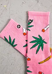[Cool Socks] Pink Weedies Socks