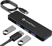 NOV8Tech 4-Port USB C Hub with 2 ft Extended Cable, USB C to USB Hub 4 Ports USB 3.0, USB C to USB Type A for MacBook, Mac Pro, Mac Mini, iMac, & Type C Devices