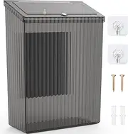 Sealegend Magnetic Slim Trash Can Wastebasket with Lid, Lint Bin, Storage Bins Perfect for Kitchen, Fridge, Cabinet, Bathroom, Laundry Room Organization, Black