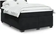 Generic Box Spring Bed with Mattress Black Double Velvet,3286485