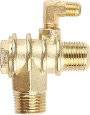Air Compressor 3-Port Threaded Check Connector Tool 10x19x20 Male Thread 3 Way Metal Compressor Check