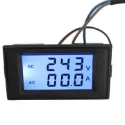 D69-2042 Digital Ac Voltmeter Ammeter 300V 100A Blue Lcd Dual Panel Volt Amp Combo Meter+Ct 110V
