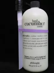 Philosophy BASIL CUCUMBER COOLER Shampoo, Bath & Shower Gel 32 oz. NOS