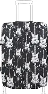 [Joisal] Black Guitars Luggage Protector Suitcase Cover Fit 18-32 Inch Suitcase Identifiers, Black Guitars, L 26-28 in