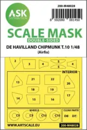 1/48 Art Scale De Havilland Chipmunk T.10 double-sided painting mask for Airfix