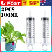 2Pcs 100ML Reusable Big Large Plastic Hydroponics Nutrient Measuring Syringe AU