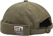 [YAMEE] Men's Docker Cap Men's Women's Docker Hat Sailor Hat Harbour Hat Biker Cap Hiking Hat Sailor Cap (Head Circumference Adjustable)
