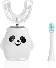 Children's U-Shaped Electric Toothbrush Silicone Soft-bristled Toothbrush 360 Degree Intelligent Toothbrush Children's Cleaning Soft Toothbrush (Color : White, Size : X)