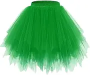 [Firuilo] Elastic Fluffy Tutu Skirt Layered Tulle Ballet Skirt Short Lady 80’s Dance Skirt Christmas Ballet Costume for Women