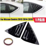 Glossy Black Rear Side Air Vent Window Louver Cover For Nissan Sentra 2013-2019 (for: Nissan)