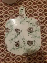 Mud Pie Pinecone Ceramic Cheese Plate / Wall Art NEW