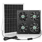 blessny 25W Solar 4 Fan Kit for Outdoor Greenhouse Solar Powered Vent Exhaust...