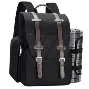Picnic Backpack for 4 Person with Large Insulated Cooler Bag, Picnic Basket
