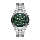 Mens Wristwatch EMPORIO ARMANI AR11529 Chrono Stainless Steel Green Sub 100mt